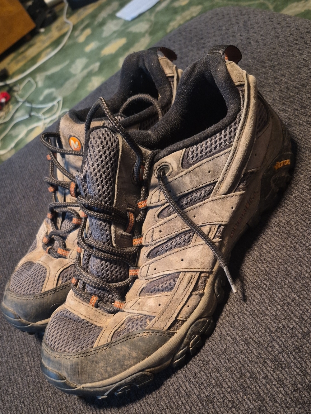 Merrell Men’s Brown and Gray Trail Running Shoes